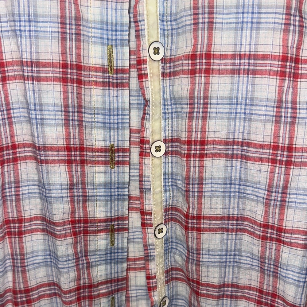 Plaid Button Down Shirt - Red and Blue